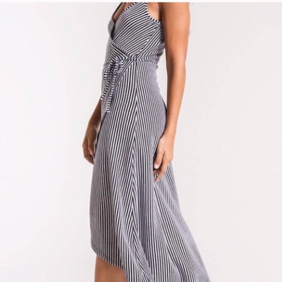 Z Supply Navy and White Striped Wrap Dress Size Small - Picture 2 of 11